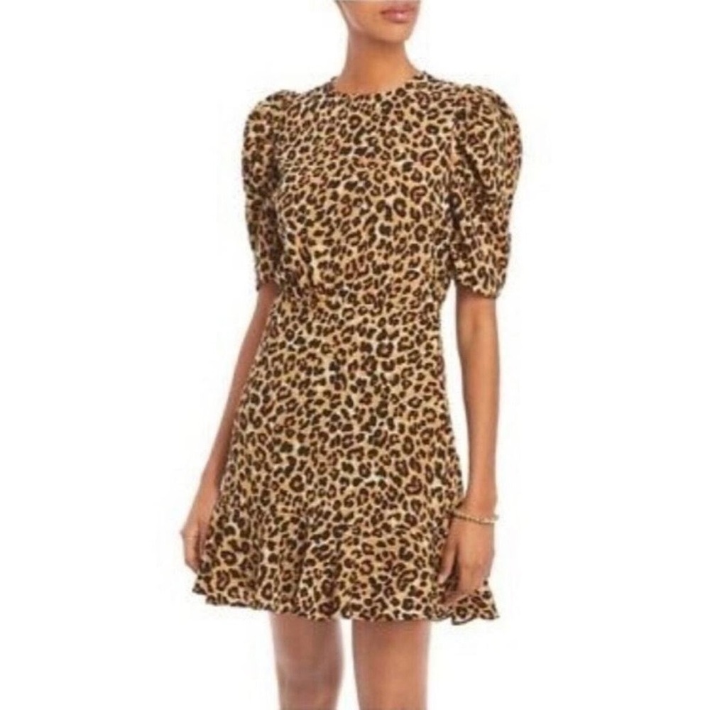 Aqua Leopard Print Mini Dress